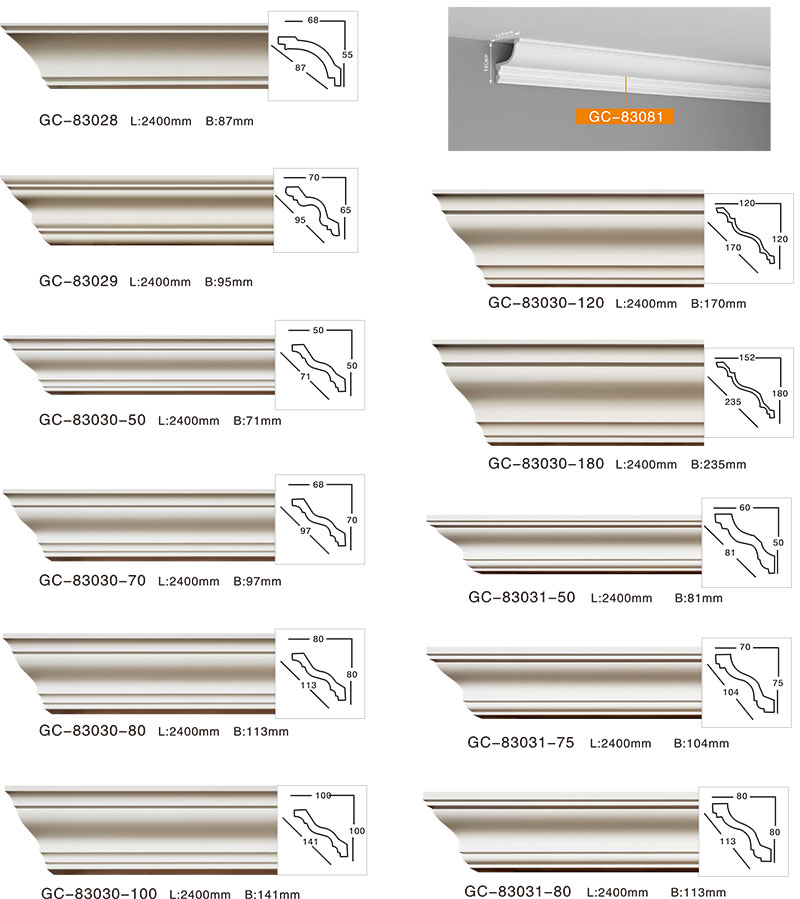 Plain cornice molding